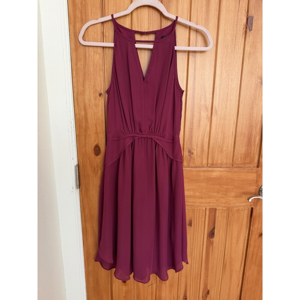 Banana Republic Women’s Halter Sleeveless Chiffon Flowy Dress Raspberry Size 00